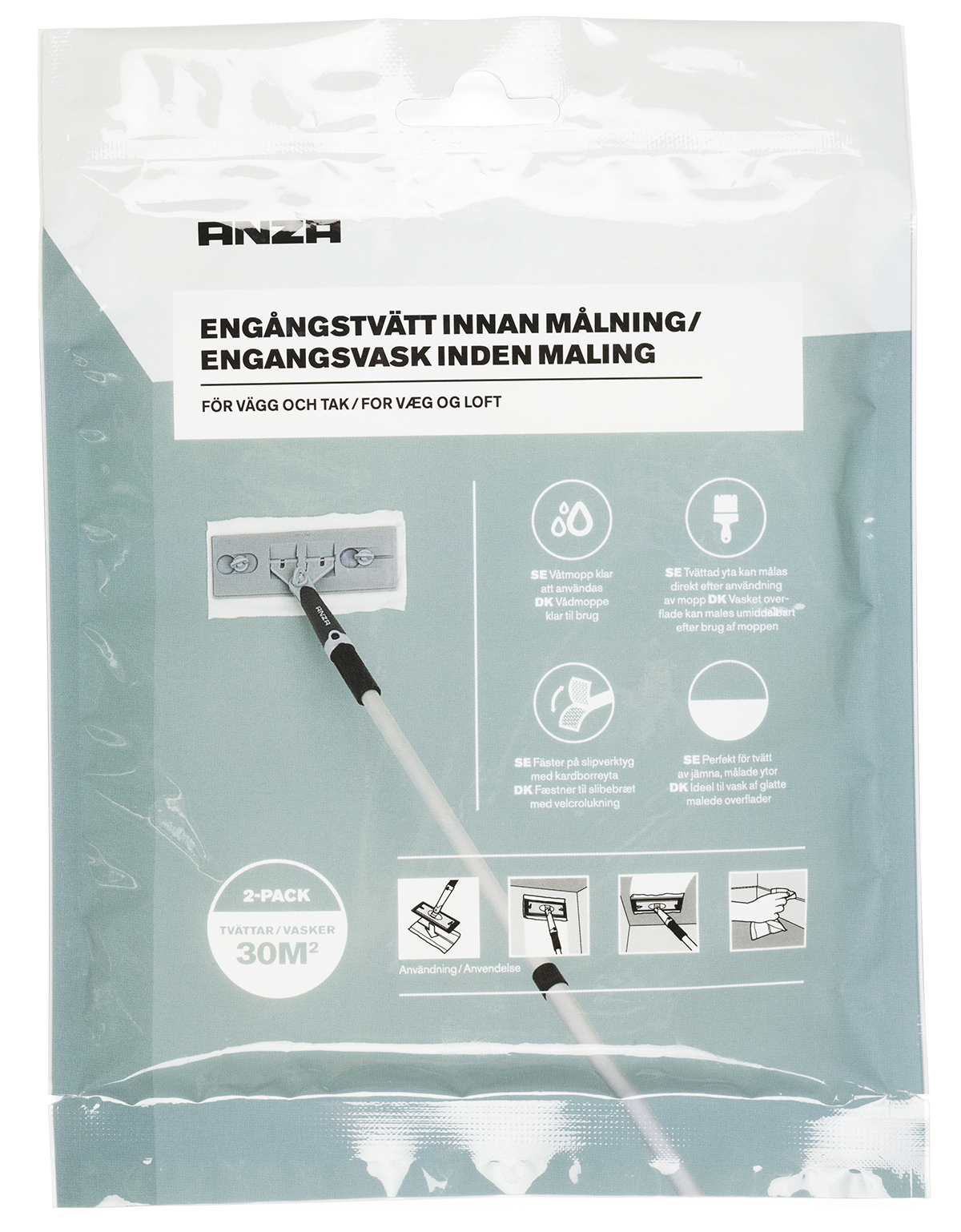 Engångstvätt för vägg och tak