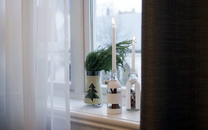 Måla glasflaskor, julpyssel